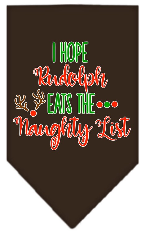 Hope Rudolph Eats Naughty List Screen Print Bandana Cocoa Large